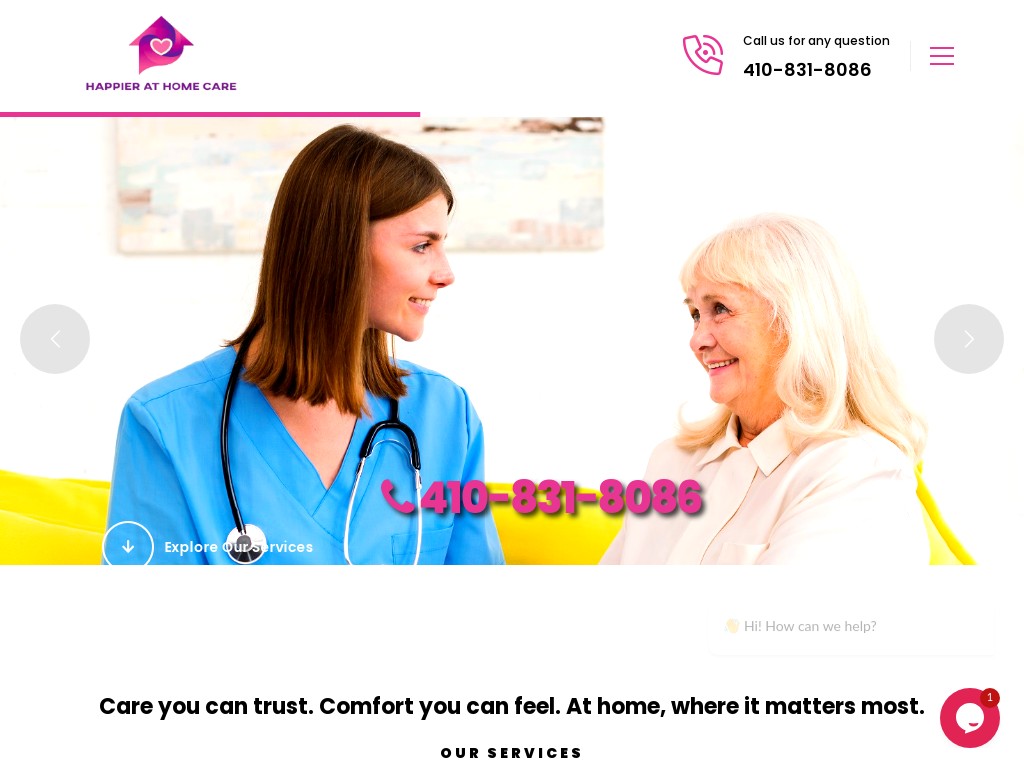 Happier At Home Care – Website for a Senior Care Service (USA)